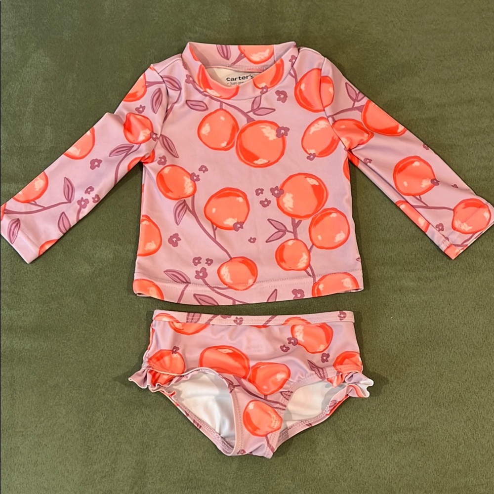 Carter's Pink and Orange Rashguard Swim Set